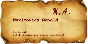 Maximovics Arnold névjegykártya